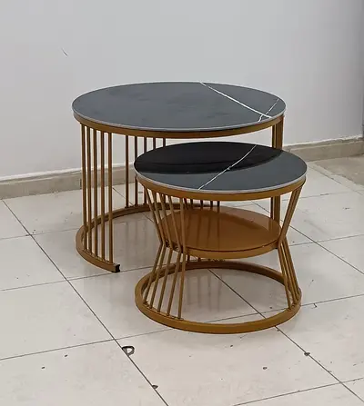Stylish Nesting Tables with Marble Top