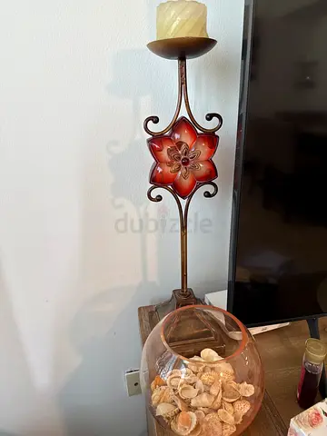 Elegant Decorative Table Lantern with Floral Design