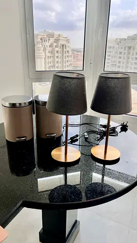 Chic Pair of Modern Table Lamps with Elegant Design from IKEA