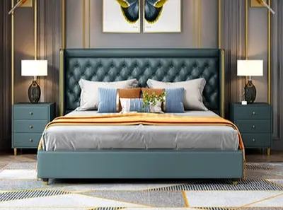 Modern stylish king size leather Bed