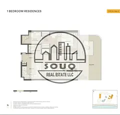 Sales offer on 1 BR in Mondrian