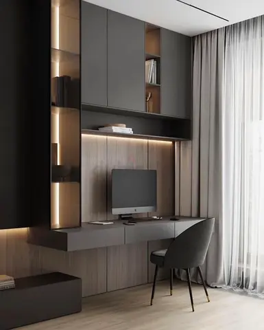 Modern Home Office Setup with Stylish Desk customise