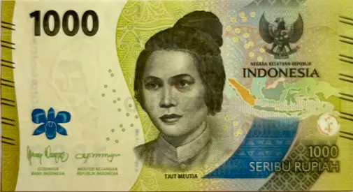 Currency of Indonesia 1000 Rupees Banknote 2022