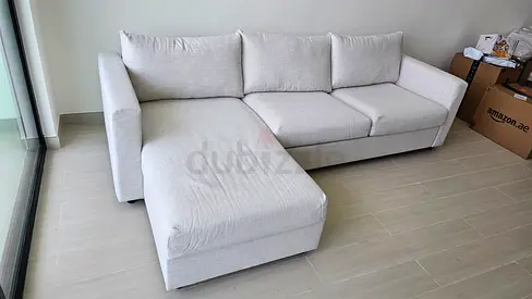 Ikea vimle beige L shape sofa bed