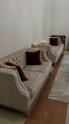 Elegant beige Sofas with Plush Cushions 3+3+2+2