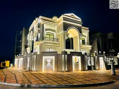 A luxurious, modern corner villa with a full stone facade and an ultra-luxurious interior with top-o