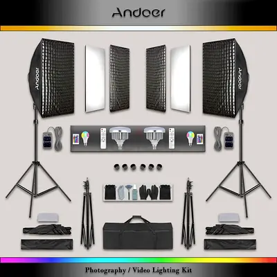 Softbox with Grid Wireless RGB/ Bi-Color Lighting Kit