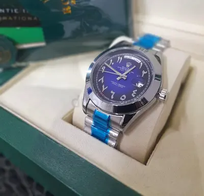 Elegant Rolex Watch with Unique Blue Dial
