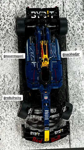 Max Verstappen  Isack Hadjar Autograph on a Red Bull Racing RB20 F1 Model Car Lego