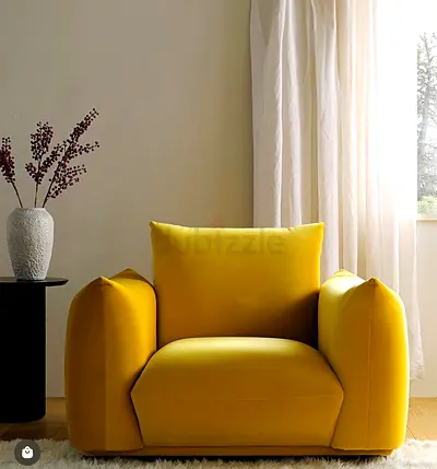 Bright and Cozy Yellow Armchair for Sale