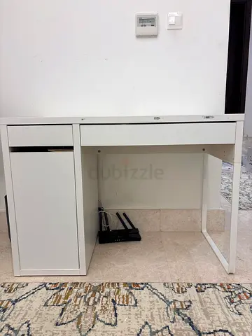 Functional White Desk with Storage