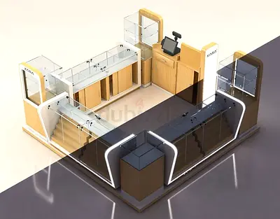 High detailed 3D Kiosk inside Malls