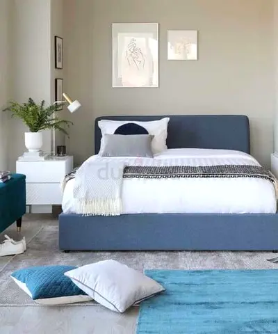 Modern Style boucle  Fabric king size Upholstered Bed