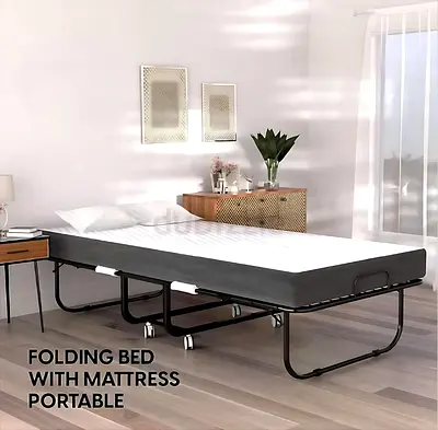 Portable Folding Bed with Mattress