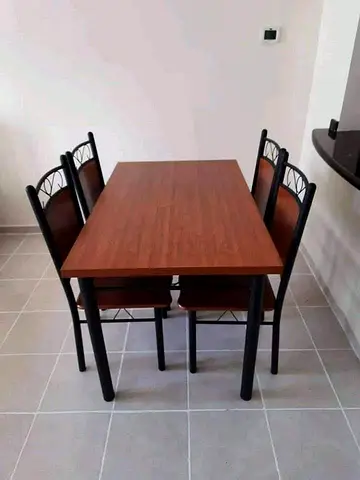 Sturdy 4-Seater Dining Table Set
