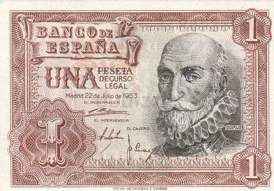 SPAIN 1 PESETA BANKNOTE 1953