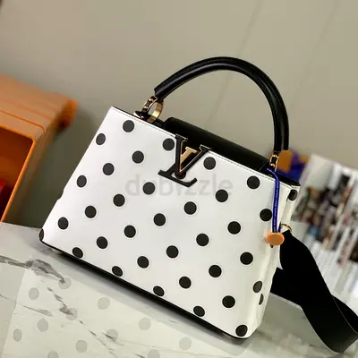 Louis vuitton Capucines Handbag in Calfskin Leather With Polka Dots
