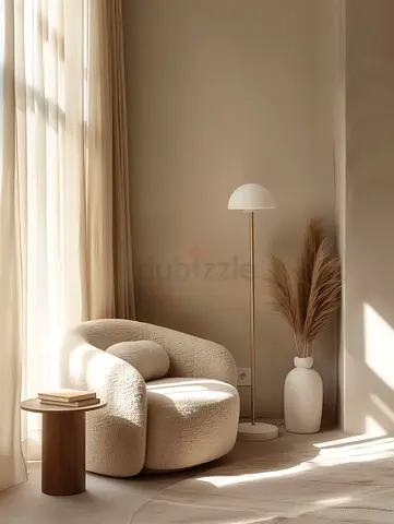 Cozy Modern Accent Chair with Soft Lighting