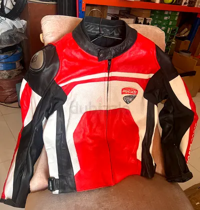 Ducati Red and Black Racing Leather Jacket for Sale