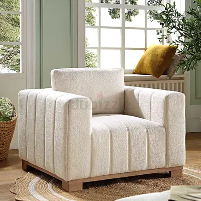 Cozy Modern Accent Chair in Cream
