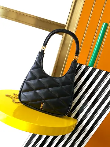 Saint Laurent Sade Hobo Bag in Black Leather