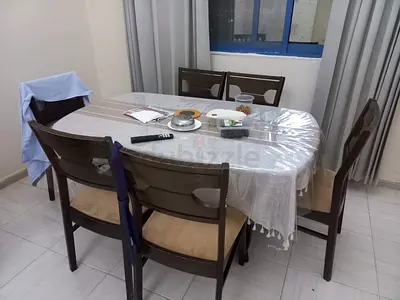 Spacious Dining Table Set with 6 Chairs