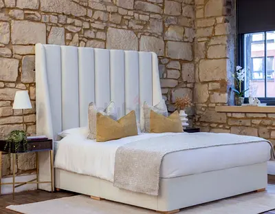 Elegant Modern Bed with Plush Headboard