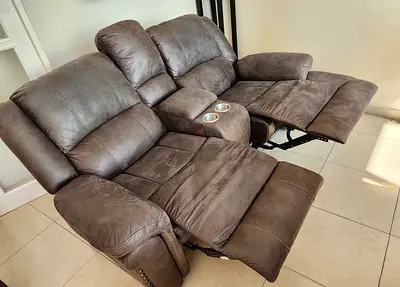 Comfortable Reclining Sofa with Cup Holders and Storage Compartment (2 seater)
