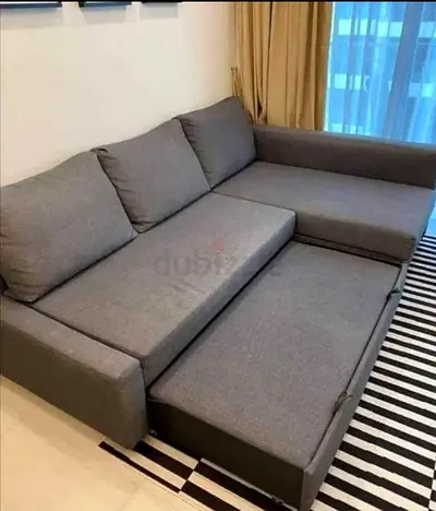 L-Shaped Grey Sofa with Storage