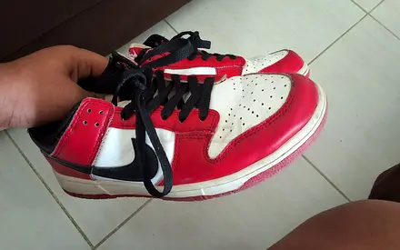 Nike Air Jordan 1 Retro High OG Red and White Sneakers