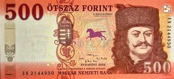 HUNGARY 500 FORINT BANKNOTE 2022