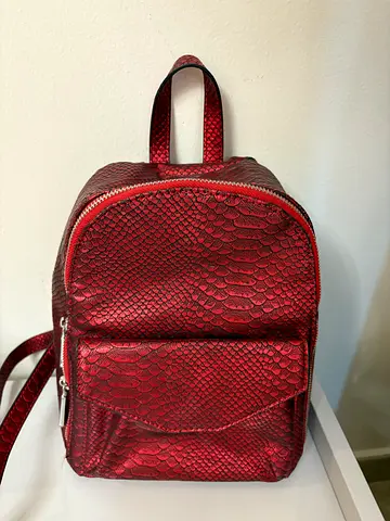 Red Snakeskin Backpack from Charming Charlie, Good Condition, Price Negotiable