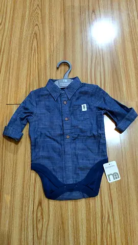 Brand new baby romper - White  blue (for 3 to 6 months old)