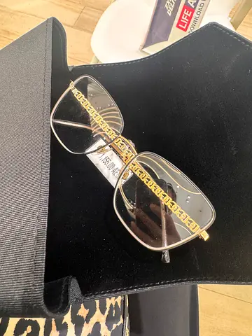 DG originalClear Frame Glasses with Gold Accents