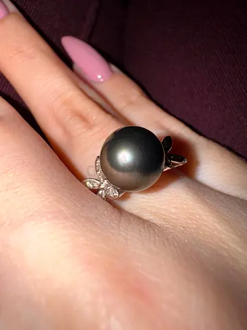 18 KT Gold ring - Natural Tahiti Pearl