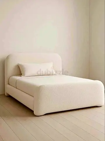Cozy Contemporary Bed in Soft Fabric