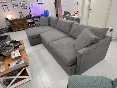 Lounge deep gray Feather filled sofa