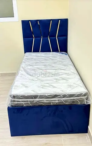 Elegant Blue single bed with Mattress available twin size bed