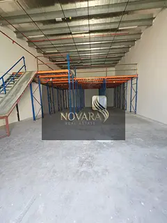 Warehouse for rent in Al Jurf Industrial Area 1, Ajman, with an area of ​​2,500 sq ft and a mezz