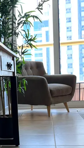 Cozy Designer Armchair in Soft Fabric