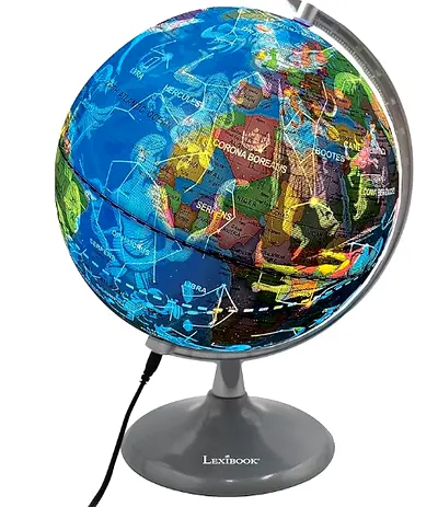 Lexibook 2-in-1 Luminous Globe Planetarium