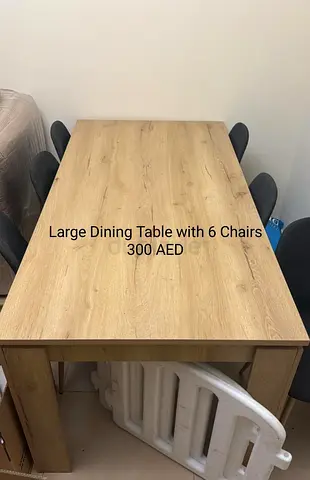 Large Dining Table with Chairs