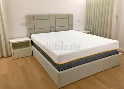 King Size Modern Bed With Velvet Fabric Finishing