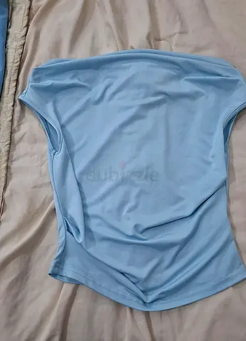 Light Blue Off-Shoulder Top
