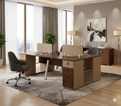 Elegant Modern Office Workstation Desk Set
