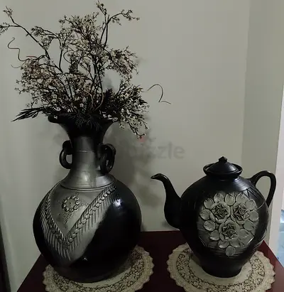 Decorative Black Flower Vases – Set of 2 | Elegant Home Décor