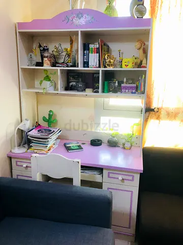 Stylish Pink  White Danube Study Table  Chair Set for Sale