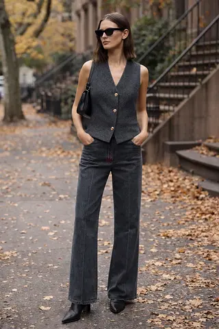 Zara Relaxed Bootcut Jeans in Grey