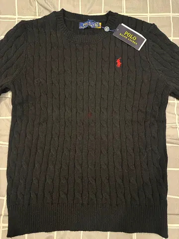 black ralph lauren cable knit sweater