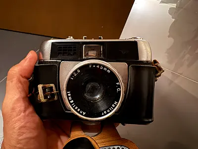 Vintage Retro Halina 35mm Camera f=45mm Anastigmat Lens with Carrying Сase